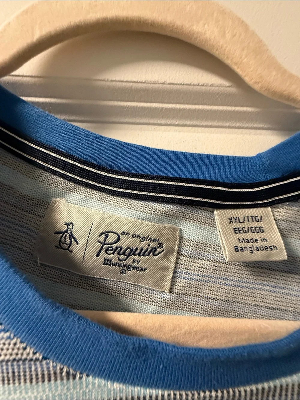 Original Penguin Blue Striped Short-Sleeve Crewneck Tee